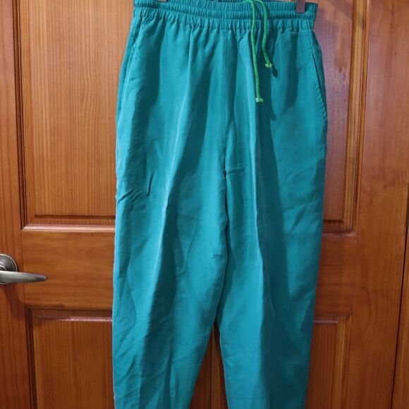 Great Cavalier Vintage Retro Green Mandala Silk Pant Suit Small - Picture 14 of 16